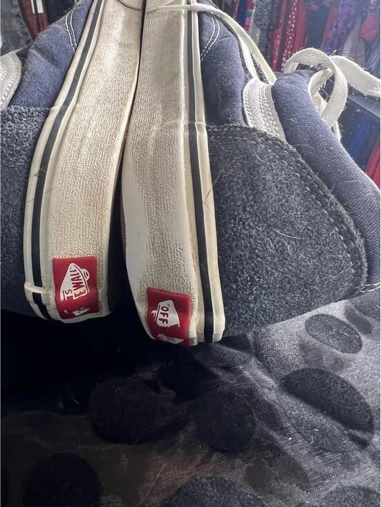 VANS Old Skool Dark Navy  Blue/Blue/White Suede Canvas Skate Shoes Men's Size 12 - Picture 12 of 15